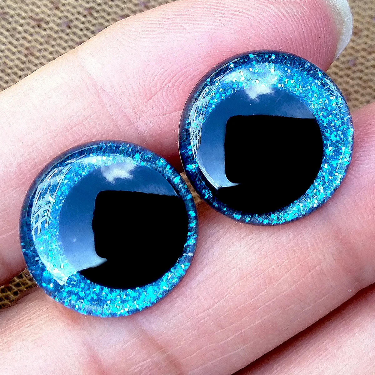 20 stücke 18mm Exzentrische-Schuppen Glitter Flache Sicherheits Augen Für Häkeln Spielzeug Amigurumi Handwerk DIY Lustige Spielzeug Augen tier Puppe Zubehör – Detail 3