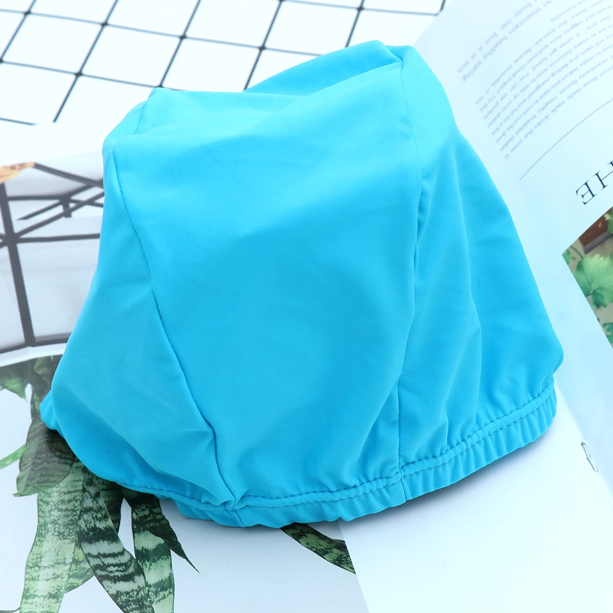 

2pcs Stretchable Polyester Swim Caps Comfortable Fit For Adults Unisex Uv Protection Quick Dry Long Hair Lake Blue