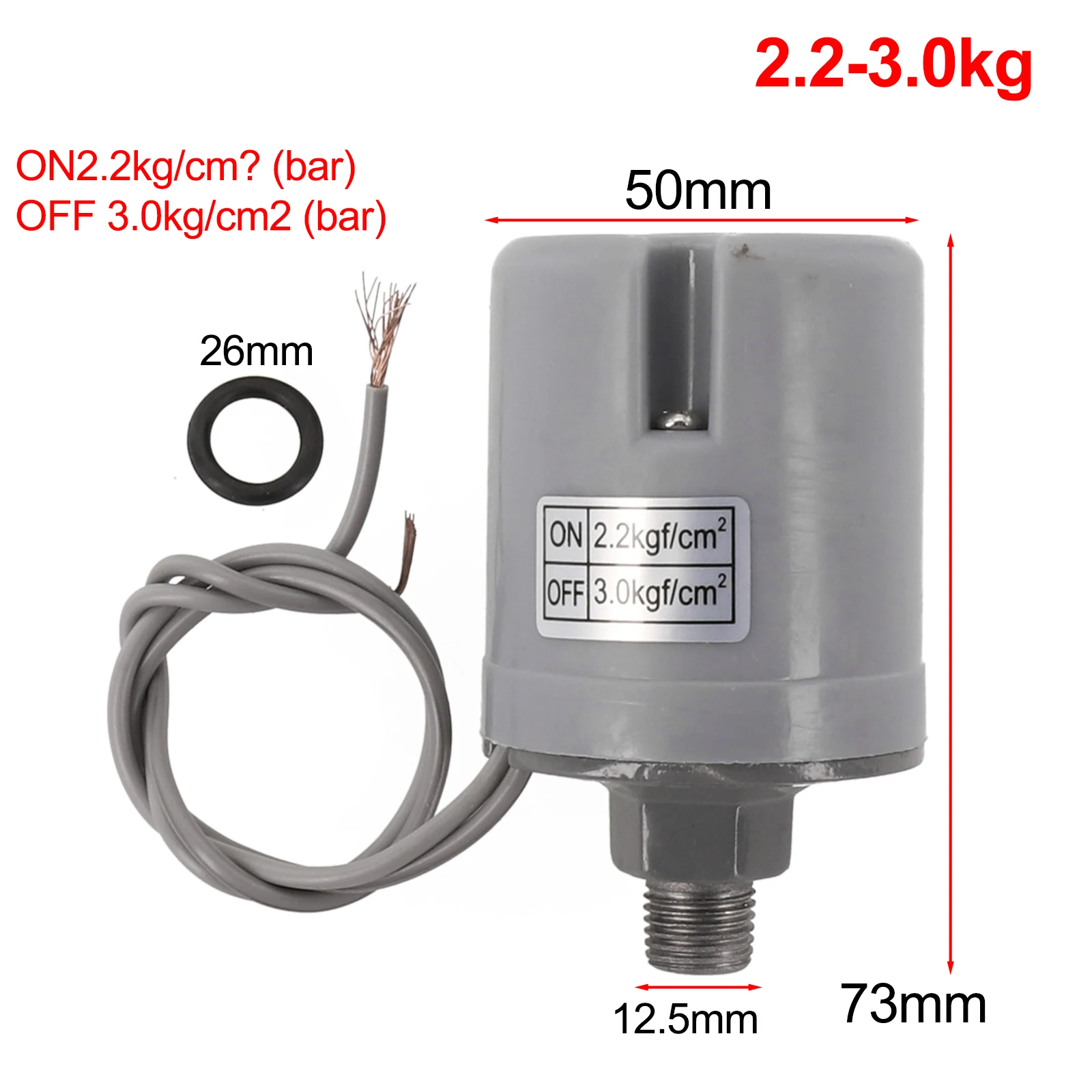 Water Pump Automatic Pressure Switch Pump Pressure Controller For Self-priming Pumps 220V 1.5-2.2KG 1.8-2.6KG 2.2-3.0KG