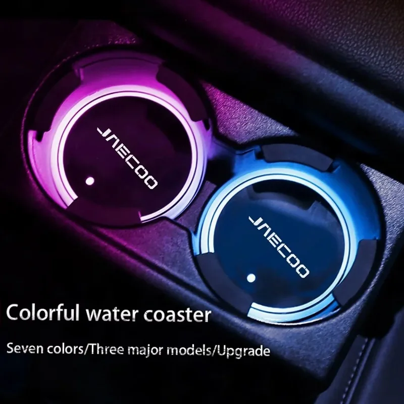 Car LED Cup Coaster Auto Cup Coaster Lamp Car Interior Ambient Cup Light Color Changing Light For Jaecoo J5 J7 J6 J8 5 7 6 8