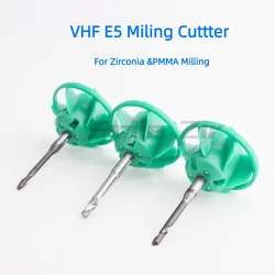 VHF E5 E4 Airtools Zirconia Diamond Coating Milling Cutter PMMA Drills Composite Dental Burs For CADCAM Dental Milling Machine