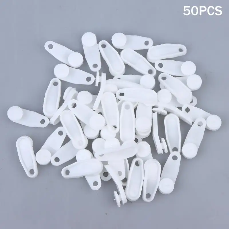Multifunctional Drapery Track Hooks, 50 Pieces White Plastic Curtain Clips, Heavy Duty Curtain Fittings for Bedroom Living Room