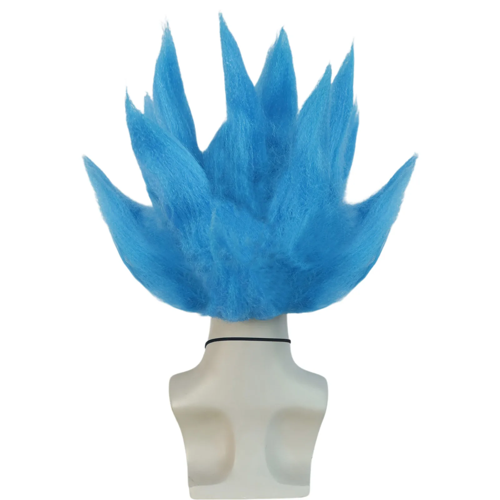 Synthetic 12Inch  Unisex Blue Spiky Hair Troll Cosplay Wig For Halloween Christmas