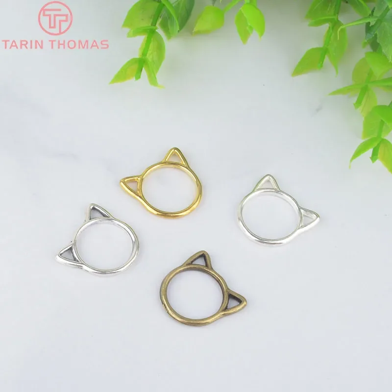 

(3887) 15PCS 19.5x17MM Zinc Alloy Cat Rings Charms Pendants Diy Jewelry Findings Accessories Wholesales