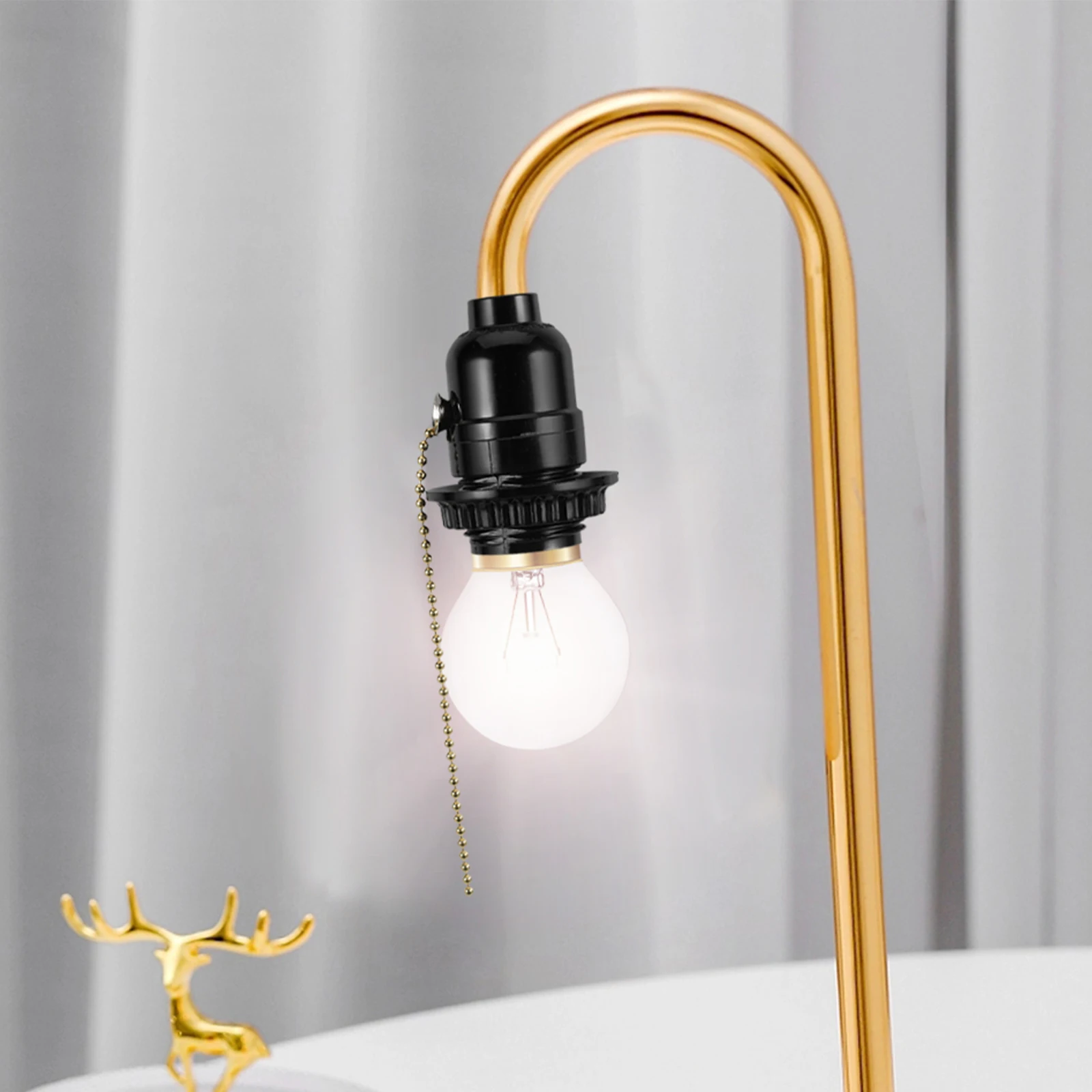 

E26 Lamp Holder Pull Chain Switch Black Ceiling Light Socket Adapter Lampholder Lamp Parts Socket Replacement