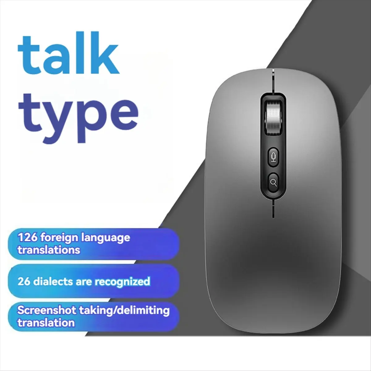 AI Smart Voice Mouse Voice to Text Mouse Rechargeable 2.4G Wireless Bluetooth Mouse Voice Input Mouse for Laptops,A-A20R image 2