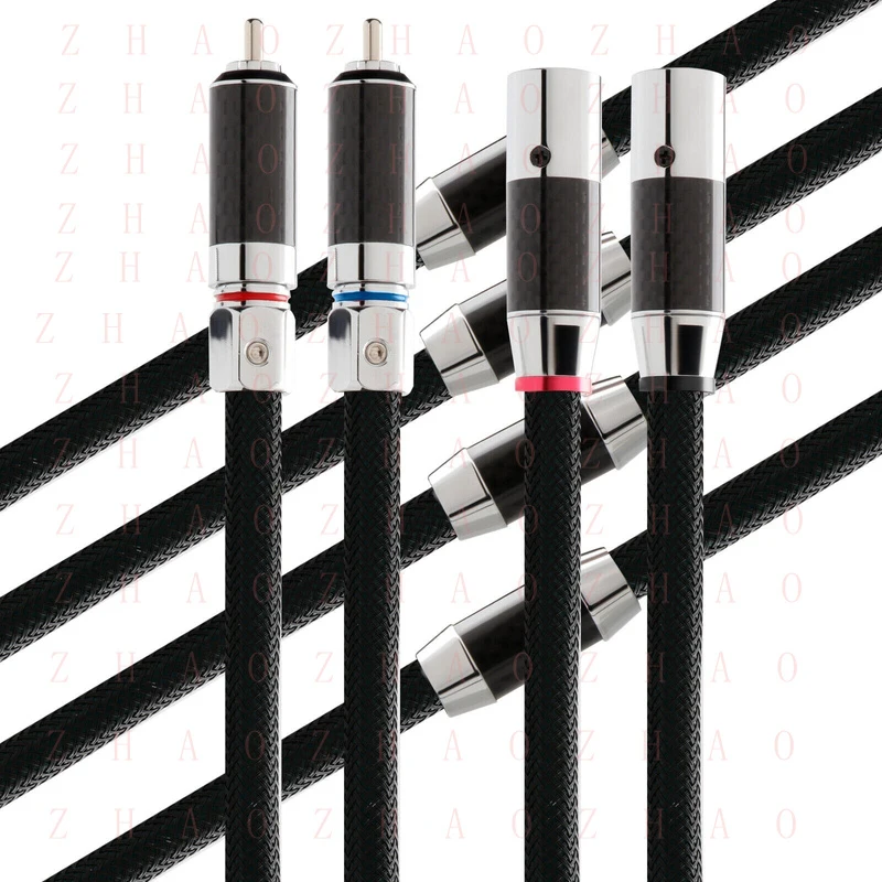 L+ for Pair 5N OFC Copper Silver Plated HiFi Audio Cables RCA to XLR Male/Female Plug