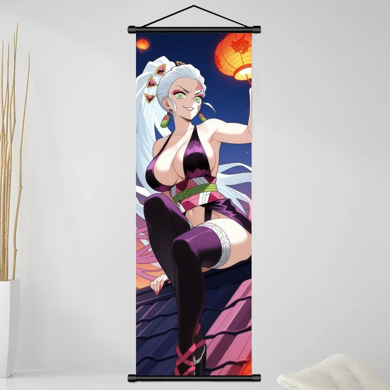 Demon Slayer Daki Hanging Scrolls Set - Anime Fabric Wall Art Posters for Bedroom Gaming Room Living Room Home Decor - view 6
