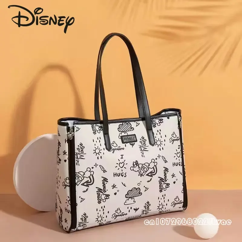 Disney mickey múmia portátil saco de moda um ombro portátil saco multifuncional grande capacidade de armazenamento de bens do bebê