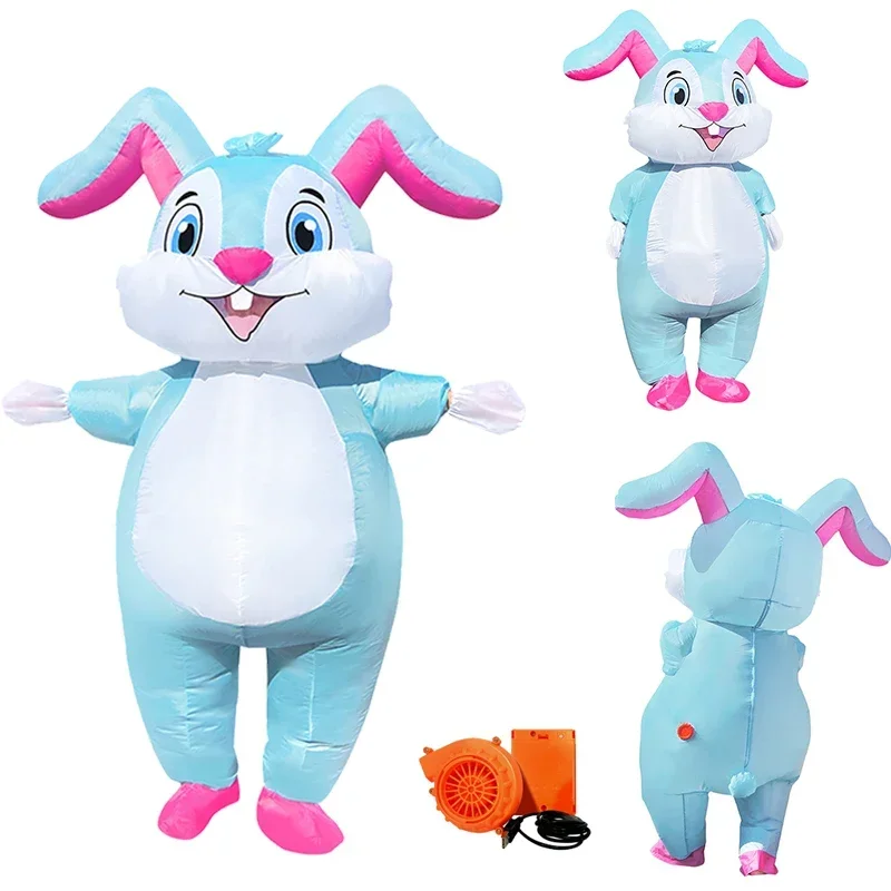 Easter Adult Inflatable Rabbit Costume Masquerade Party Cute Rabbit Costume Holiday Cosplay Mascot Costume