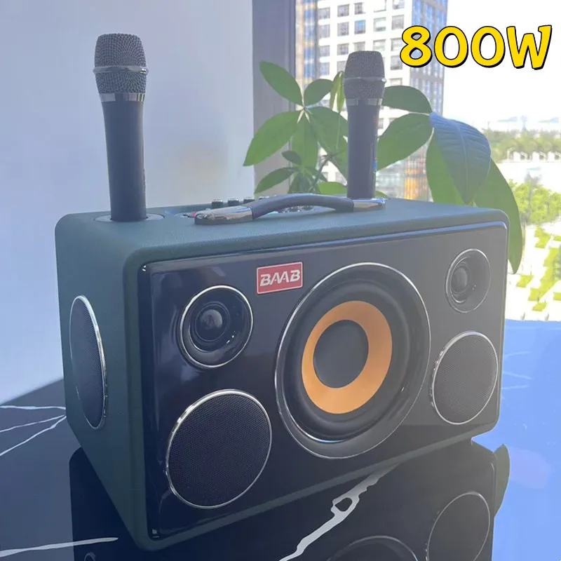 

P. M.P.O 800W Caixa De Som Bluetooth WIth Speakers Dual MIC 360 ° Stereo Surround Outdoor Portable Subwoofer Sound System USB/TF