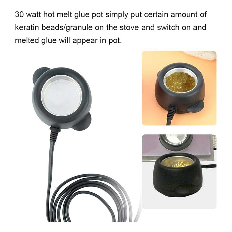 Black Plastic Glue Pot, Glue Stove DIY Hot Glue Pot For Repairing For School Handcraft Teaching For Silk Flower Factory US Plug