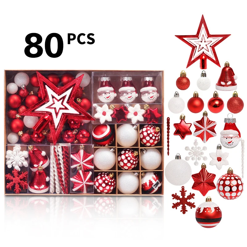 

Custom Hangings Hand Painted Luxury Printed New Christmas Product Ornaments High Quality Plastic Ball for Tree Decoration