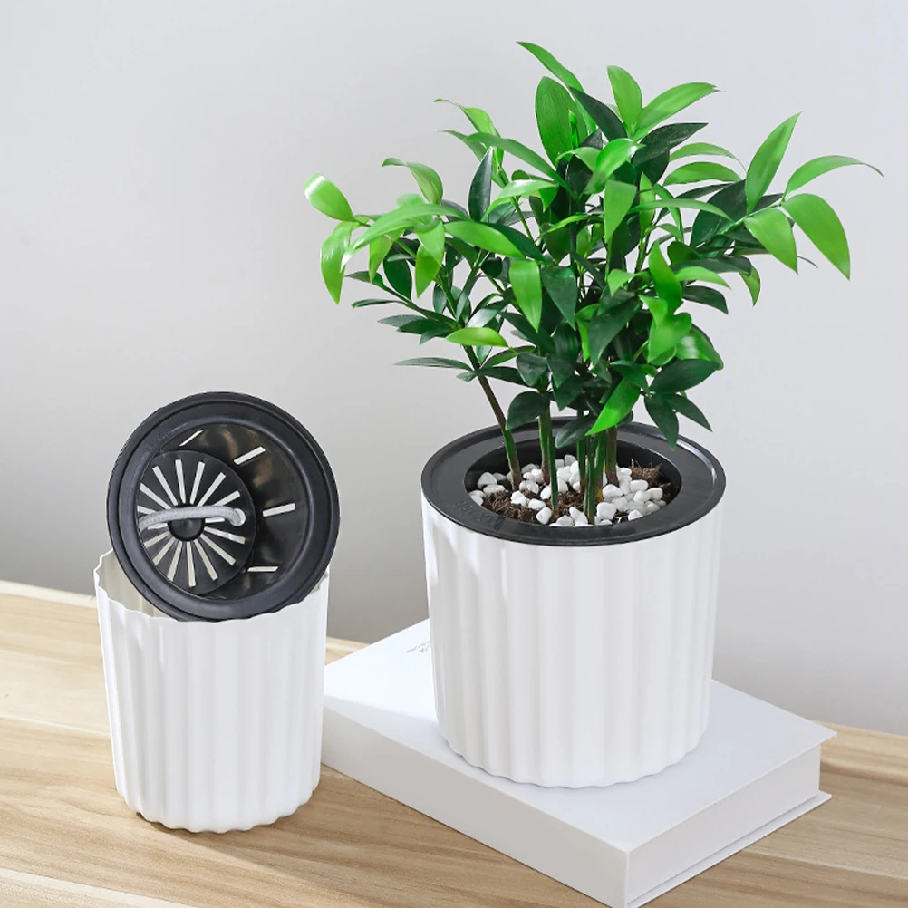 

2pcs Self Planter Pots For Indoor Plants Plastic Flowerpots Automatic System Decorative Succulent Plant