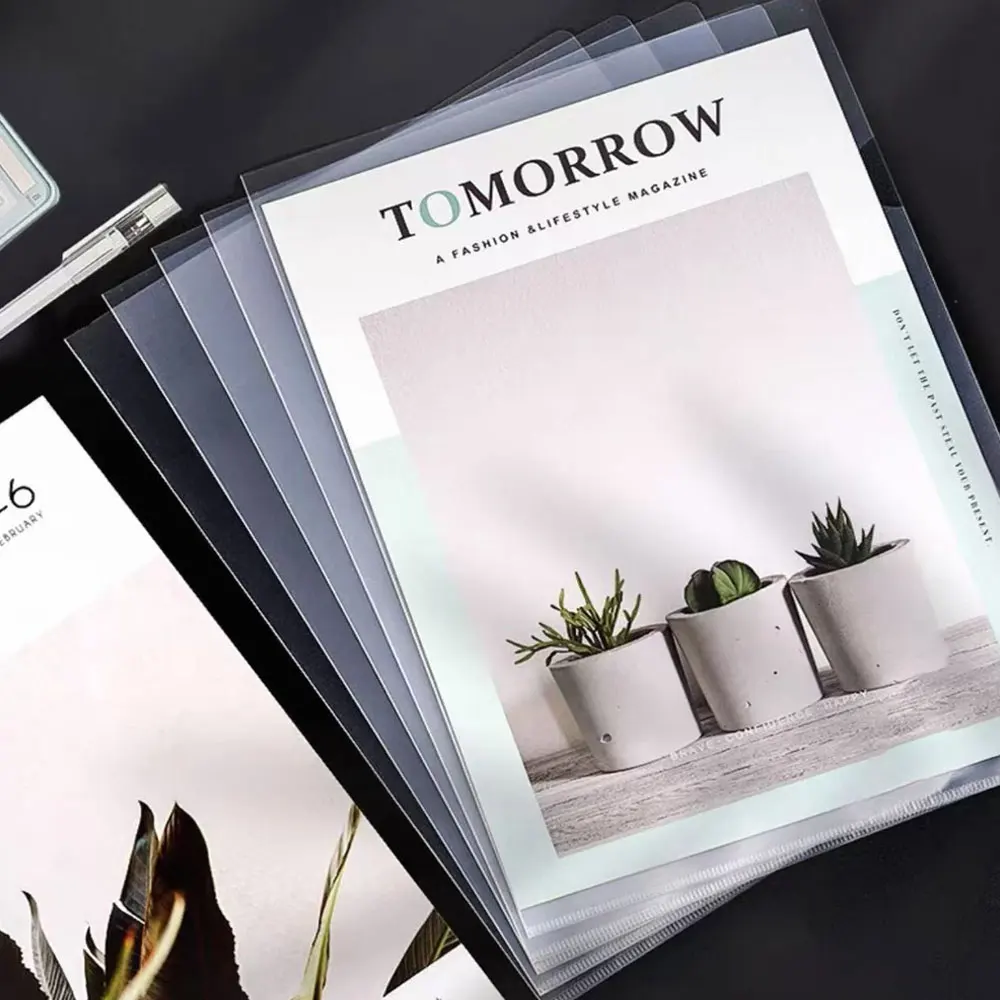 

30pcs Thickened Waterproof File Bags A4 Transparent File Display Book L Shaped Plastic Project Bags Reusable Resume Covers.