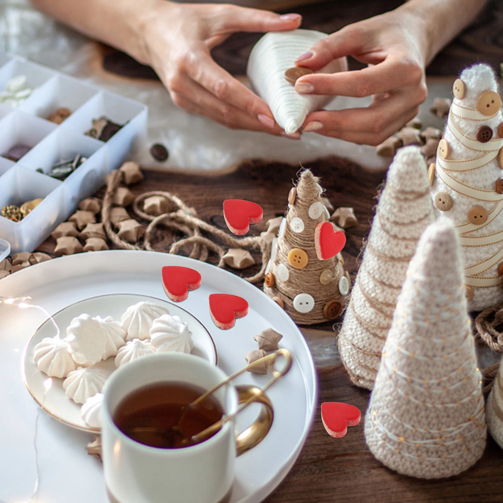 

Heart Shaped Ceramic Tiles for Crafts Backsplash DIY Supplies Projects Mirror Art Decoration Bright Color Pieces Wear