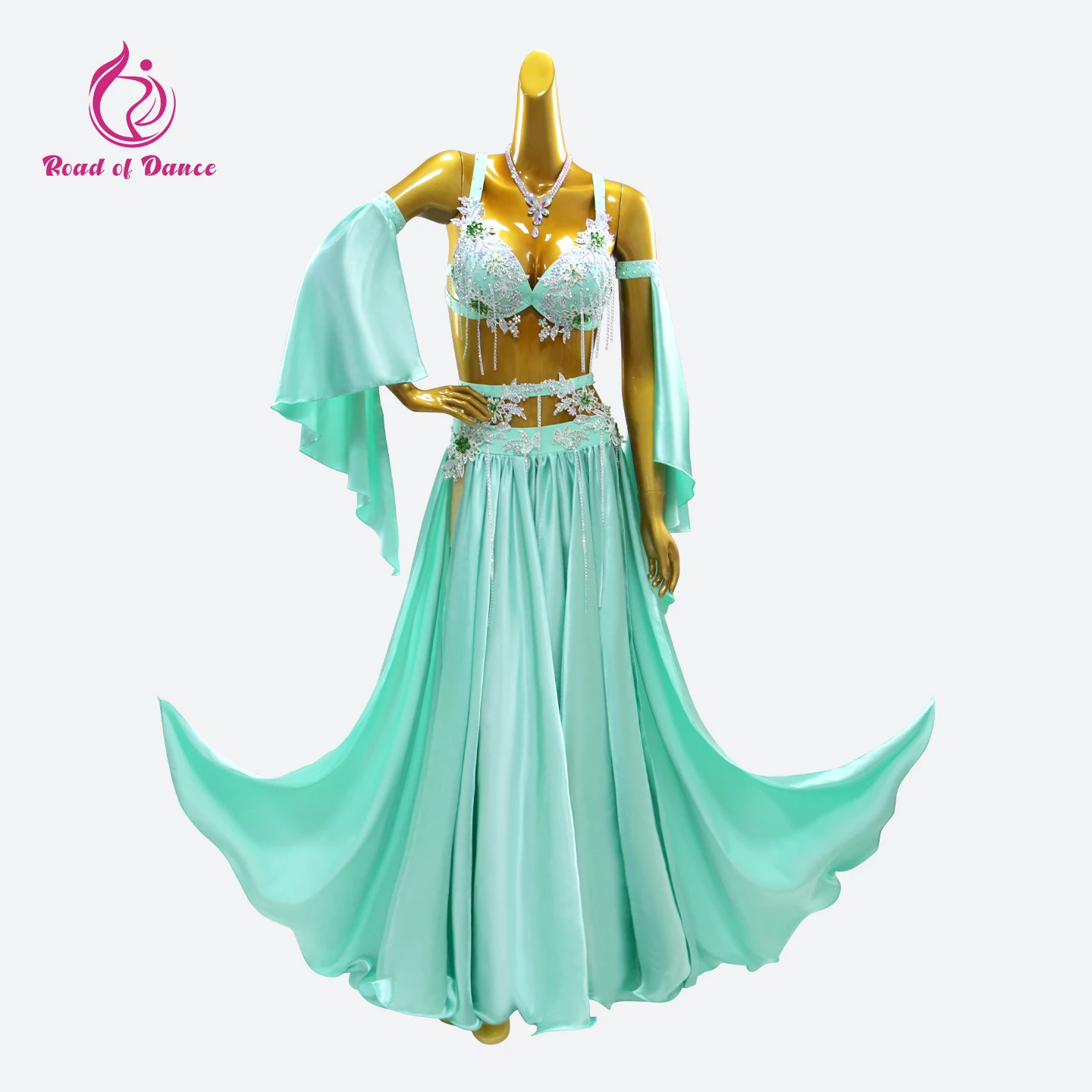 Traje de Danza Oriental con Falda Larga para Mujer, Vestido de Danza del Vientre, Traje para Lecciones de Danza del Vientre, Traje de Noche para Espectáculos 2026