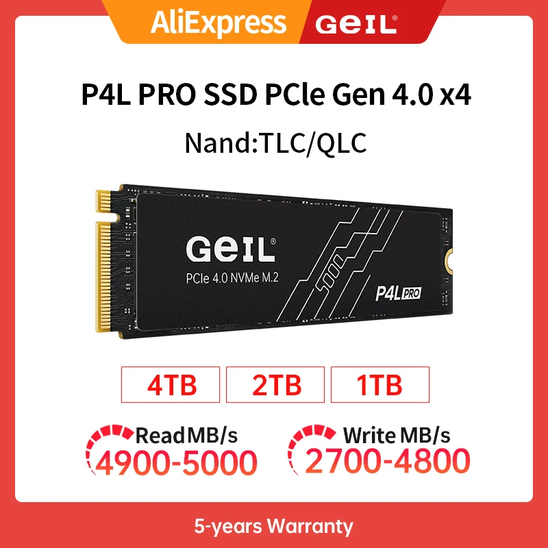 

Internal Solid State Drive GeIL P4L PRO M2 SSD 512GB 1TB 2tb M.2 NVME 1.4 PCIe 4.0 SSD Disk Gen 4X4 2280 For PS5 Desktop Laptop