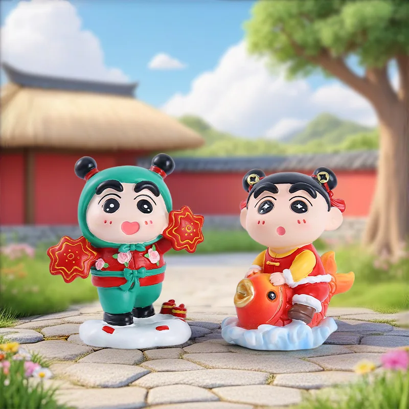 6 قطعة/المجموعة أنيمي تلوين شين تشان الدائمة الموقف عمل الشكل البلاستيكية نموذج اللعب دمية سطح المكتب زخرفة جمع الهدايا محاصر