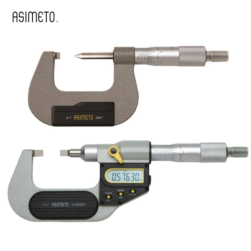 Germany ASIMETO Digital blade micrometers0-1 inch Single point measuring faces  Nuten-Mikrometer