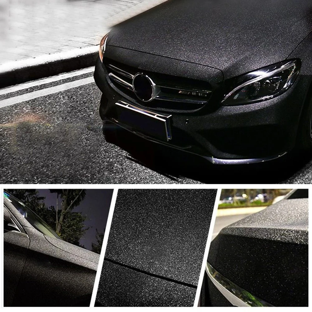 Car Wrap Sticker Auto Black Boats Car Cover DIY Foil Motorcycle Sandy Sparkle Stickers Trim 1 Roll Vinyl 60*12Inch