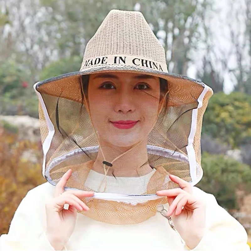 Beekeeper Anti Bee Hat Beehive Anti-mosquito Bites Bee Stab proof Insect Net Veil Head Face Protector Beekeeper Equipment