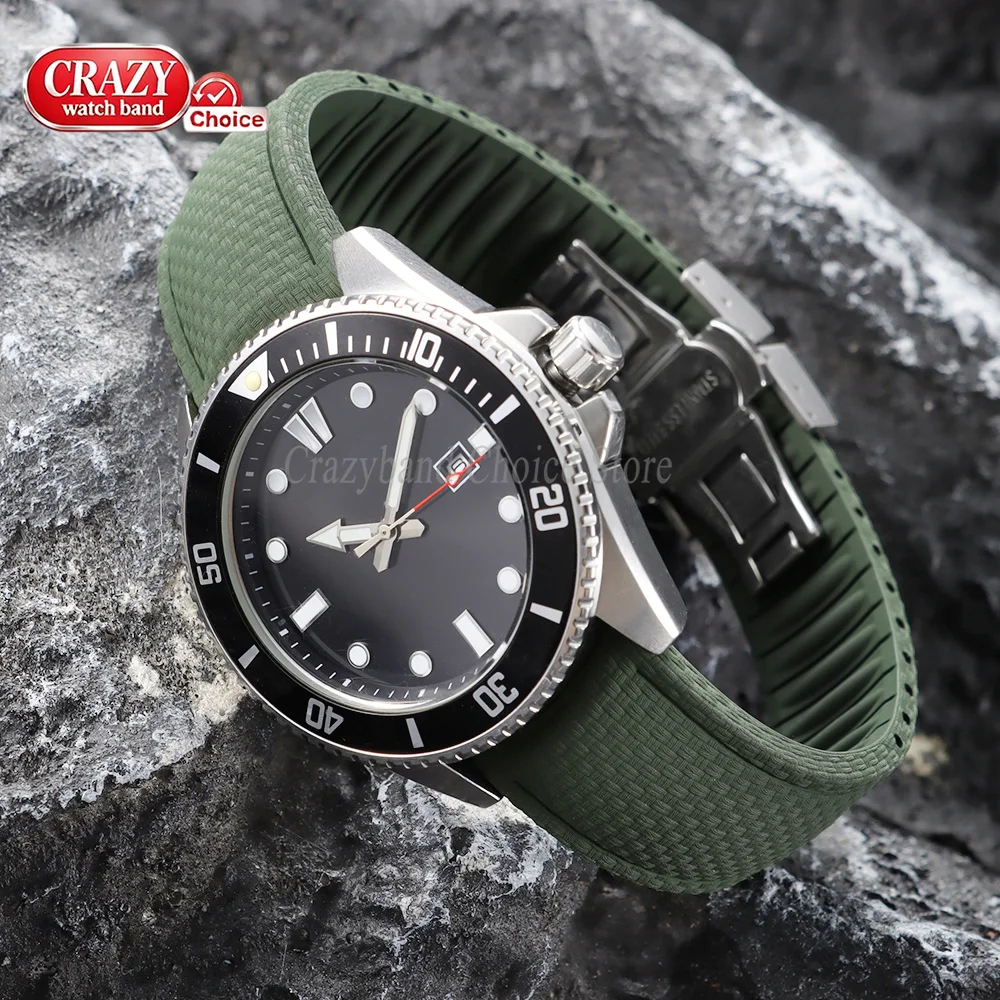 FKM Fluoro Rubber Watch Strap 20mm 21mm 22mm Quick Release Waterproof Sport Universal for Tissot for Seiko for Omega WristBand view 4