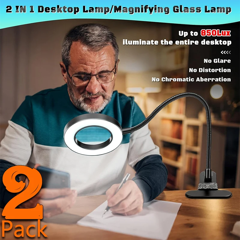 

Magnifying Glass with USB Clamp, Clip Magnifier with Light For Crafts, Reading, Sewing, Hobbies