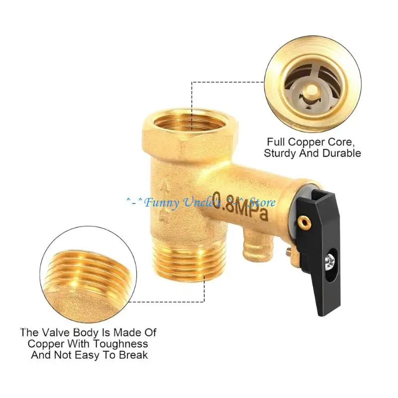 E7CD Inch Thread Brass Valves 0.8MPa Pressure Limiter for Residential Commercial