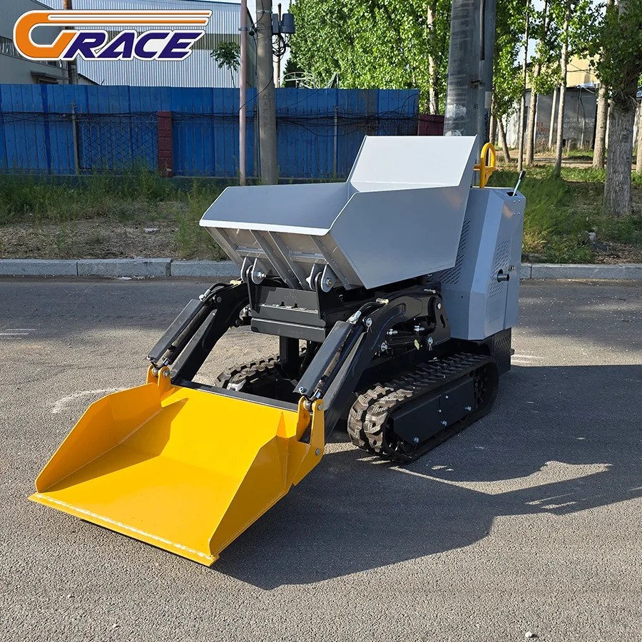 عالية الأداء 1000 كجم منجم زراعي مجنزرة الناقل قلابة قلابة زاحفة صغيرة #4