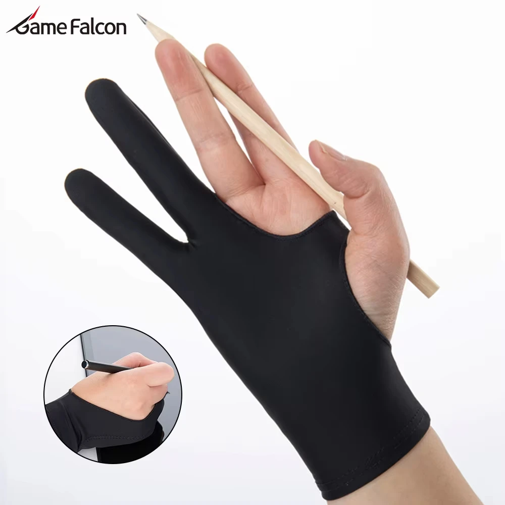 Anti-touch Two-Finger Hand Painting Gloves For Tablet Digital Board Screen Touch Drawing Anti-fouling Oil Painting Art Supplies