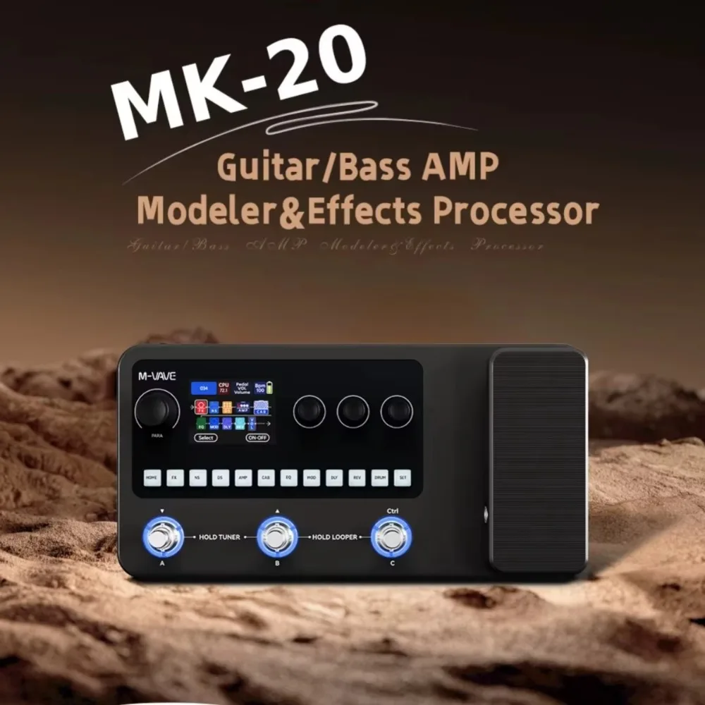 M-VAVE MK-20 Effect Pedal Guitar and Bass Multi-Function Effects Pedal with Drum Machine and Loop Function