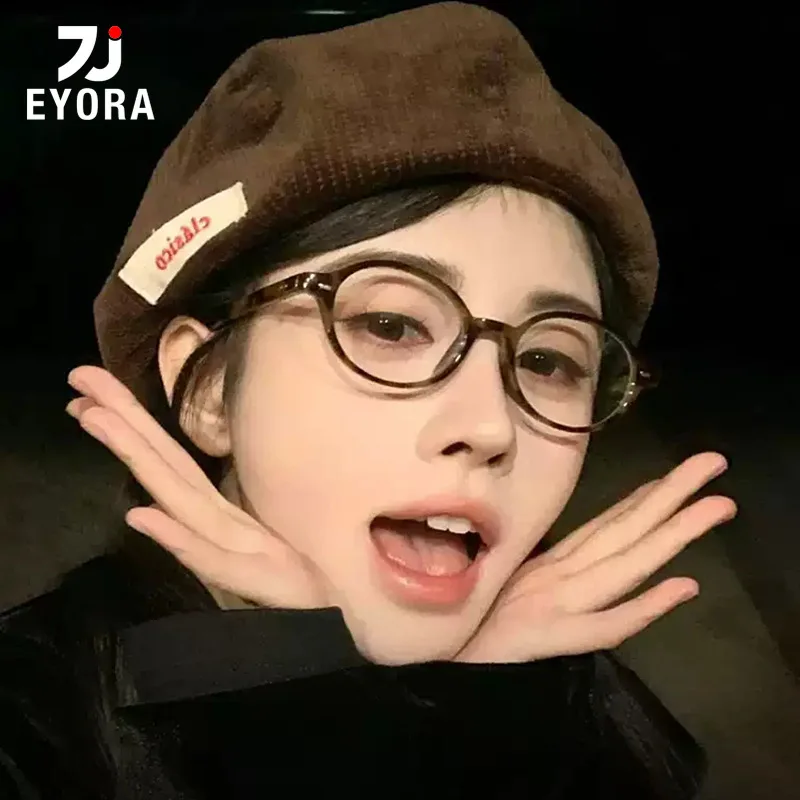 

EYORA Acetate Small Frame Oval Reading Glasses for Women Anti Blue Light Photochromic Glasses Optical Lenses with Prescription