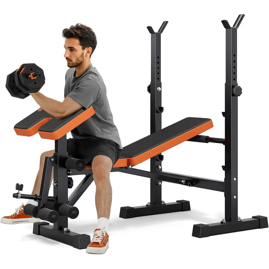 Banco de pesas ajustable y plegable para gimnasio en casa: soporta hasta 660 libras Ideal para ejercicios de abdominales y wor de cuerpo completo