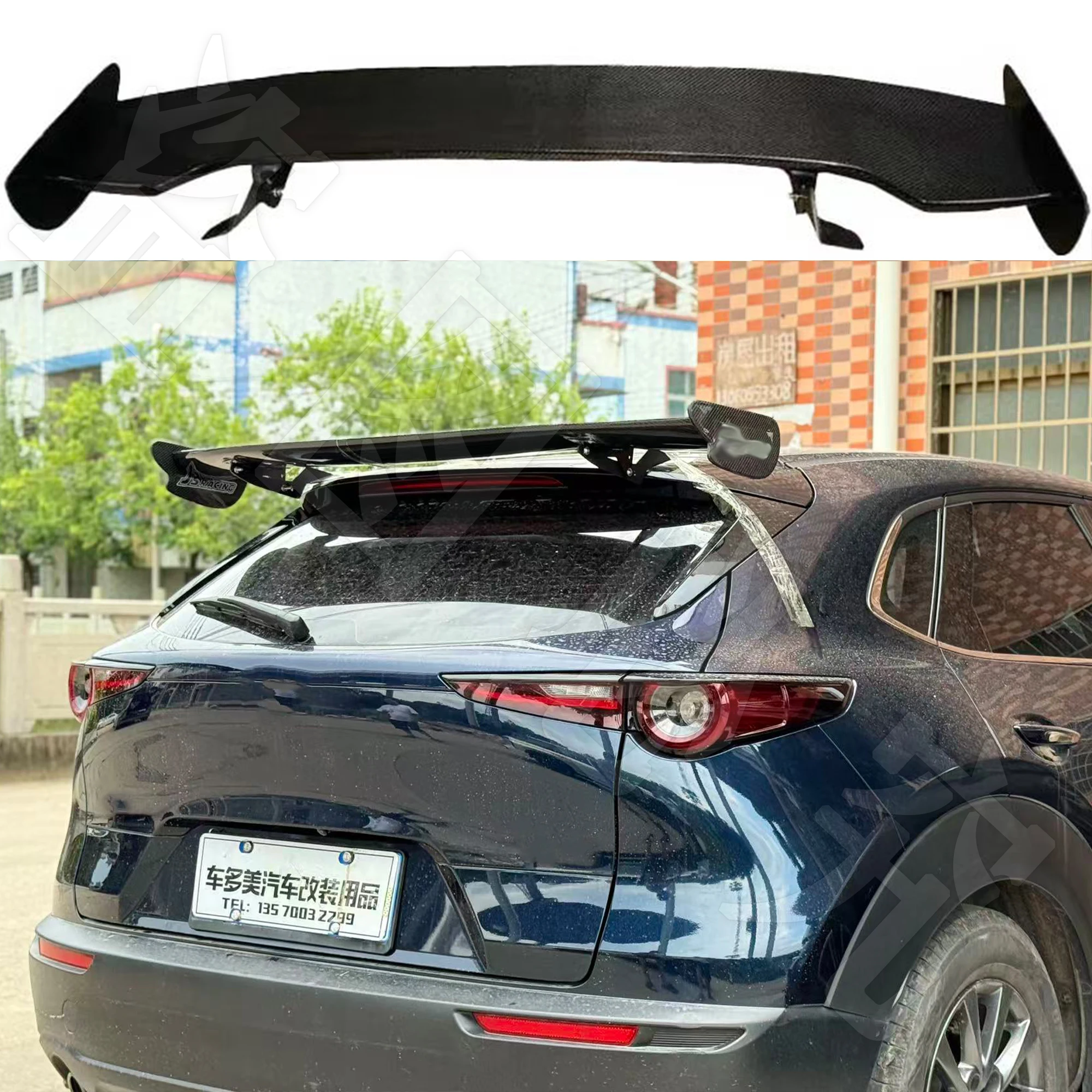 

Для Mazda CX-30 CX-50 CX4 CX5 2020-2023 Высококачественная отделка задней двери из углеродного волокна, задний спойлер, автомобильные аксессуары, стиль FRP JS