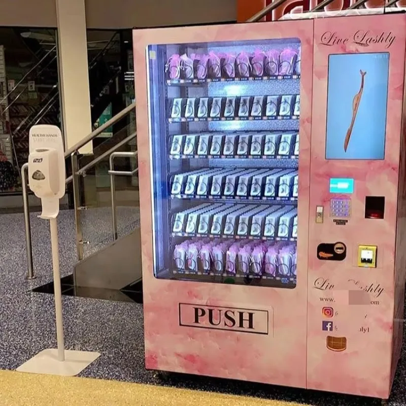 Full Sticker Design Spiral 21.5 Inch Touch Screen Lashes Beauty Vending Machine FL Customized