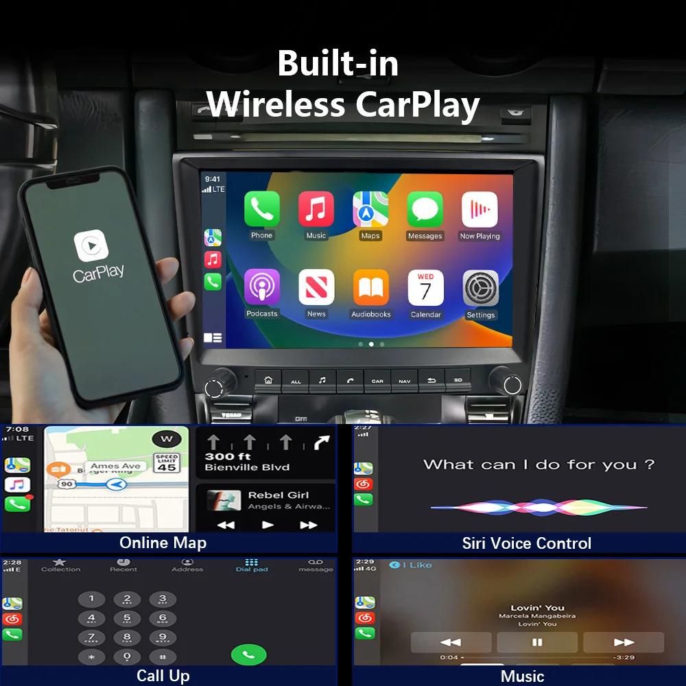 CHSTEK Android 13 Car Radio For Porsche Cayman 911 987 Boxster 997 Carplay Multimedia Vedio Player GPS Navigation WIFI 4G Stereo