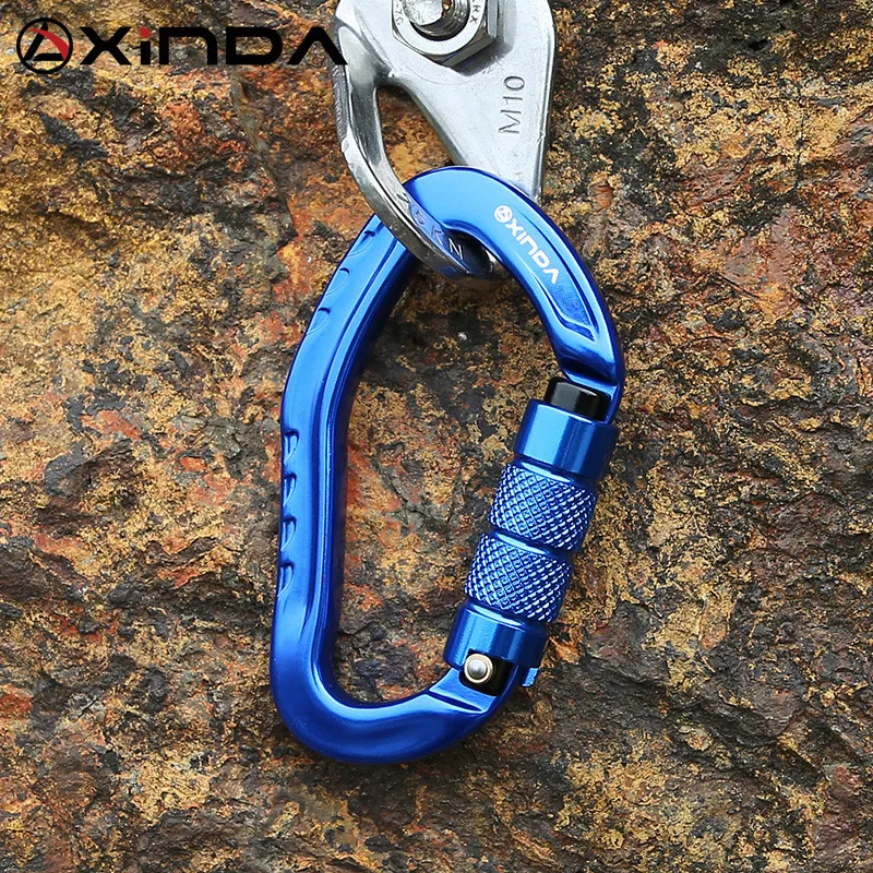 XINDA Professional Rock Climbing Carabiner 22KN Safety Pear-shape Safety Buckle Hiking Survival Kit Protective Equipment