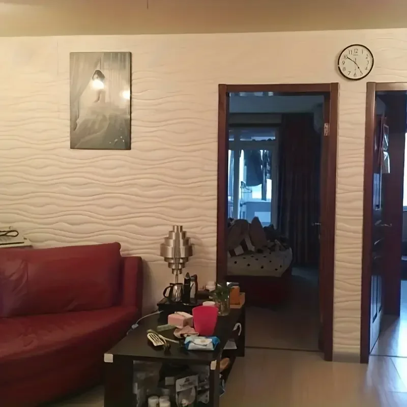 35x35 سنتيمتر مقاوم للماء مكافحة العفن والرطوبة واقية ديكور المنزل الجدار ملصق ثلاثية الأبعاد موجة الملمس ذاتية اللصق خلفية لغرفة النوم