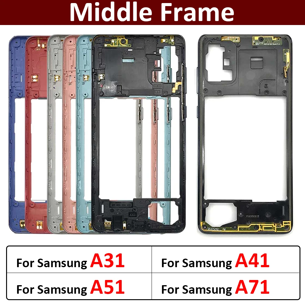 New Middle Frame Bezel Middle Plate Cover For Samsung A31 A41 A51 A71 Repair Parts