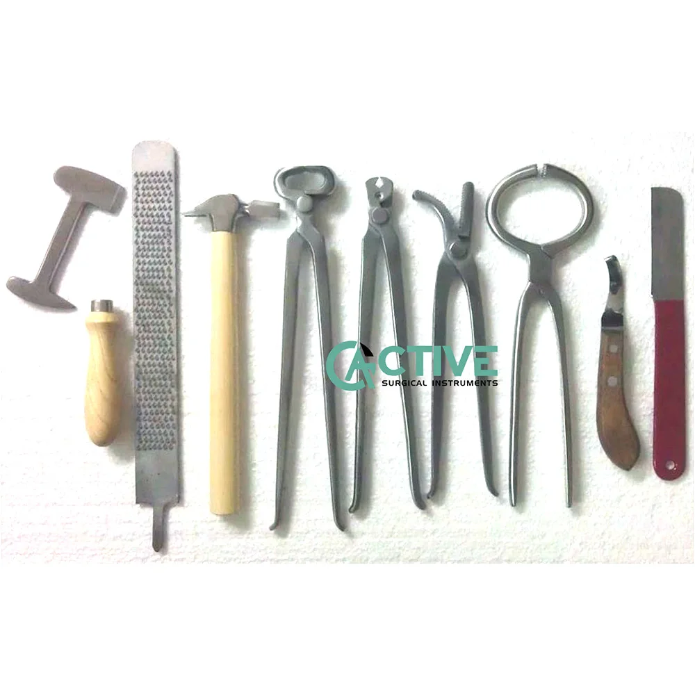 

Best Quality Horse Farrier Tool Kit Grooming 9 Pieces Complete Tools Kit For Horse ISO CE Approved