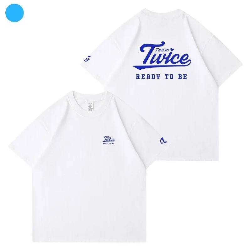 KPOP Twice 5TH World Tour T Shirt Unisex Twice Ready To Be Album 100% Cotton Crewneck Short Sleeve Graphic Tees Harajuku Tops