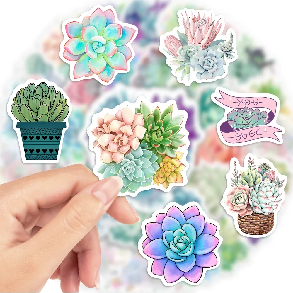 Cute succulent potted plant stickers DIY Toy Gift Decorative Art Graffiti Decal for Phone Luggage Laptop Scrapbook Waterproof