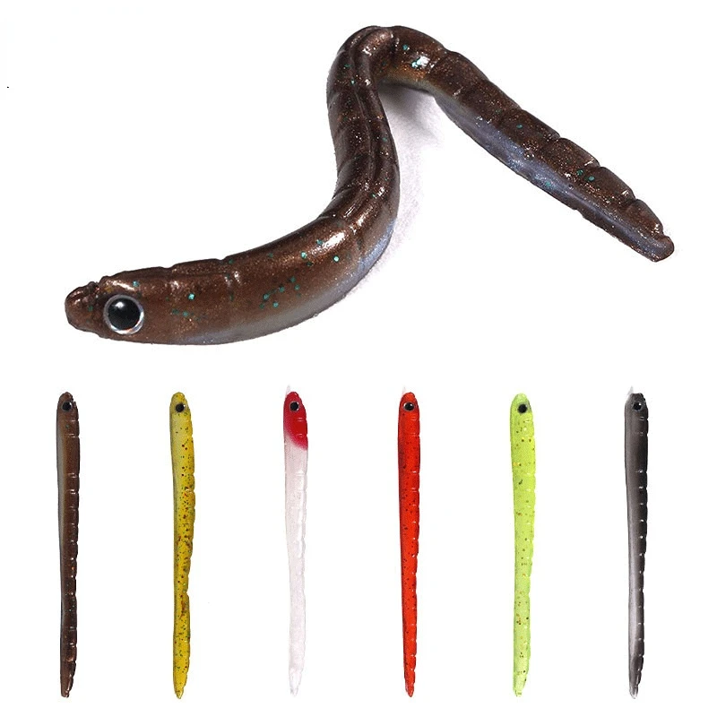 

10pcs Slow SinkingTrout Worm Soft Baits 90mm Artificial Fishing Lures Sea Worms Earthworm Fishing Soft Lures Wobblers Fishing