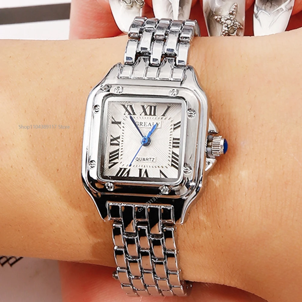 ساعة كوارتز كاجوال عصرية للسيدات، ساعة بحزام من الفولاذ المقاوم للصدأ للأعمال