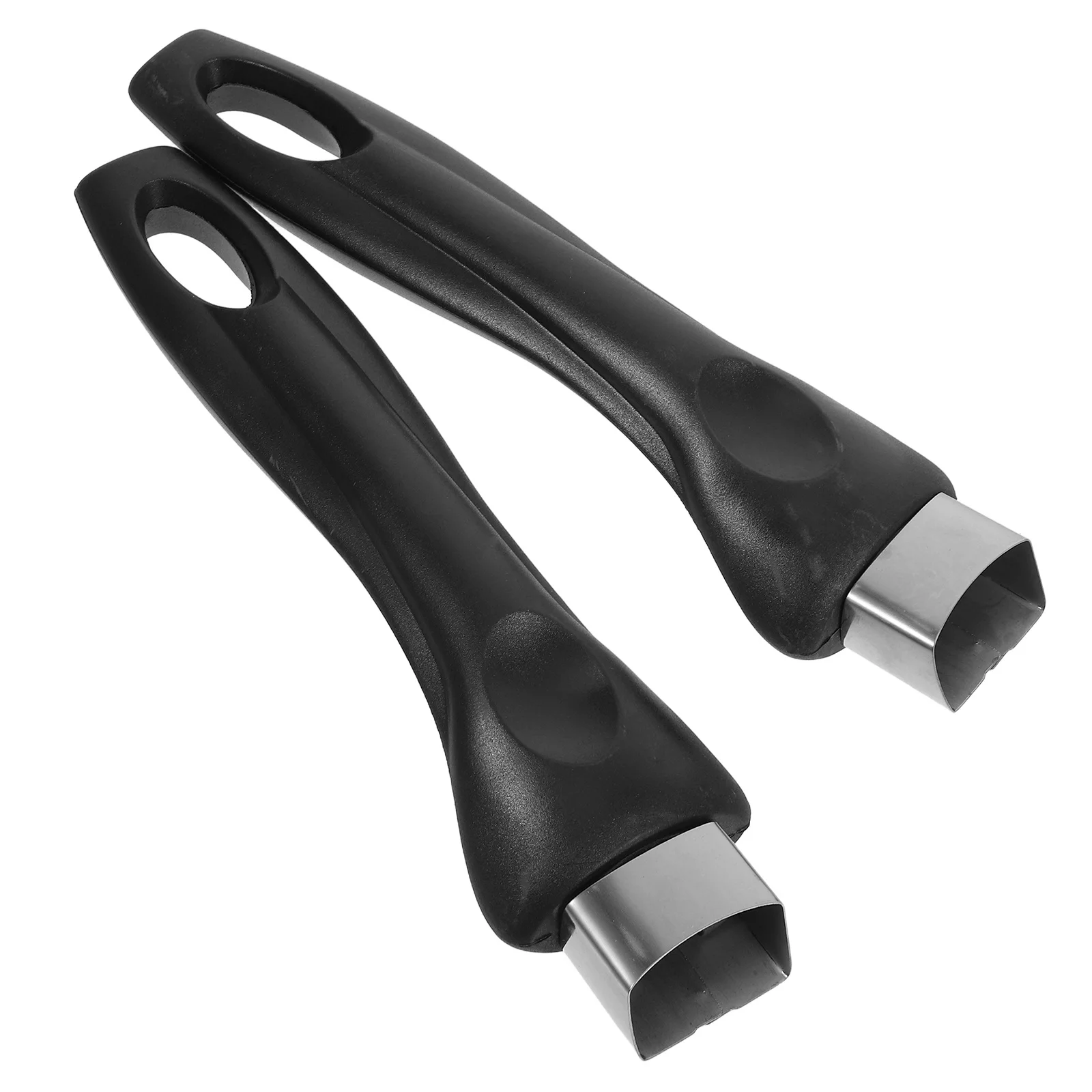 2Pcs Ergonomic Replacement Pot Handle Black Heat Resistant Handle for Frying Pan Milk Pan Pressure Cooker Accessories