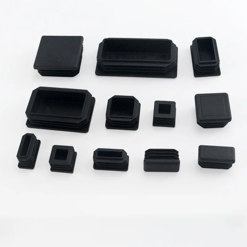 2~20Pcs Black Square Plastic Black Blanking End Cap Pipe Plug for Furniture Table Chair Legs 10x15mm~60x100mm