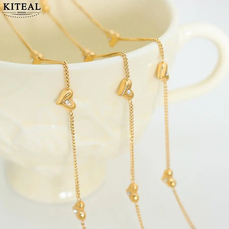 KITEAL Newest Arrival Gold color Goddess bracelets Peach Heart Pendant Set with Zircon one orientation prices in euros