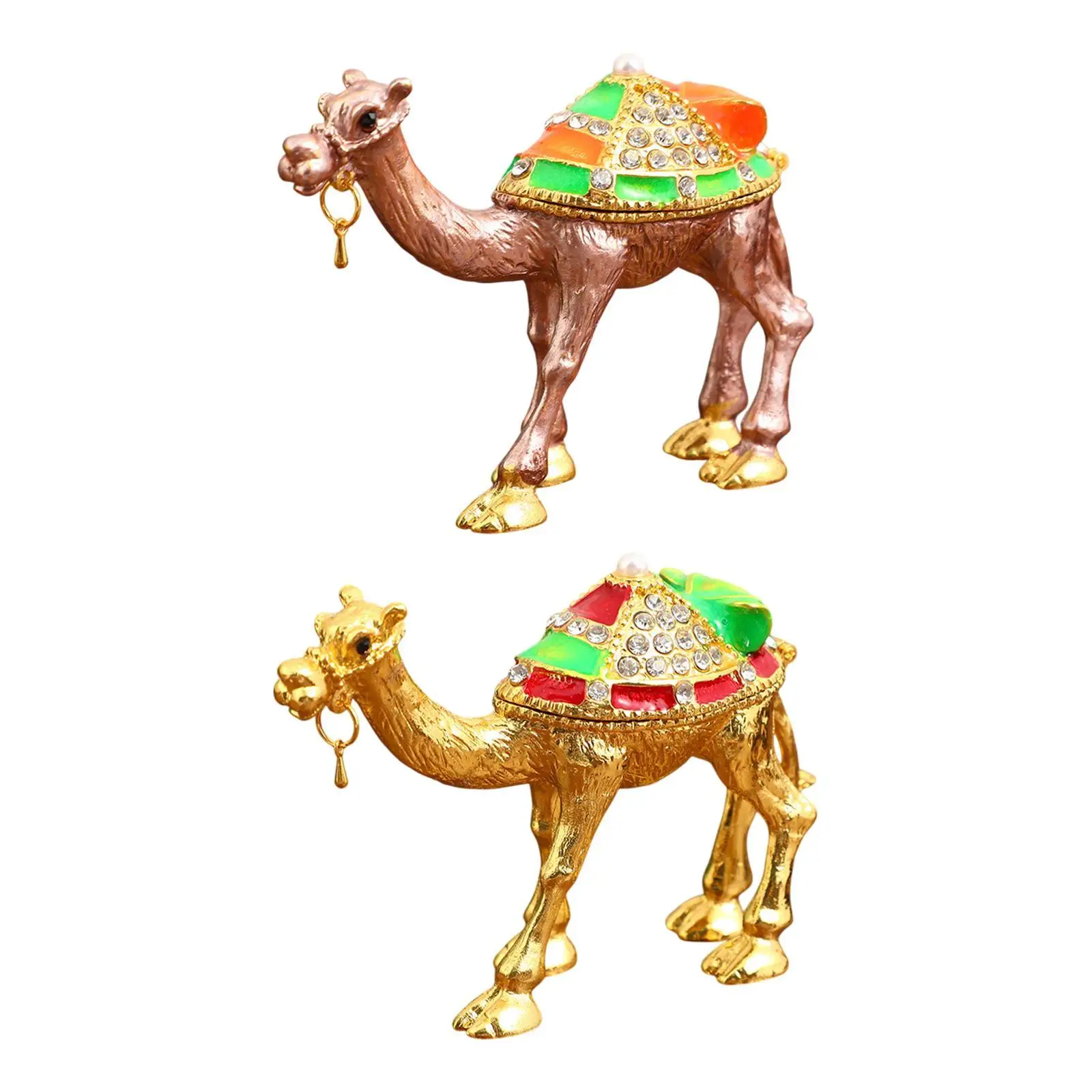 

Trinket Box Alloy Camel Figurine Jewelry Box for Decor Tabletop Dresser