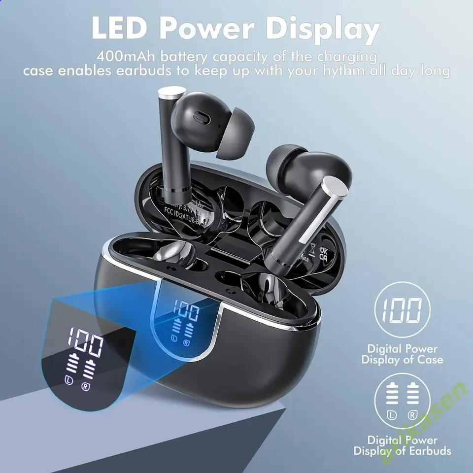 ノイズキャンセル付きBluetooth 5.3ワイヤレスヘッドセット,マイク付き